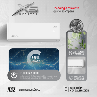 Inverter X32 1 Tonelada solo Frío 220v