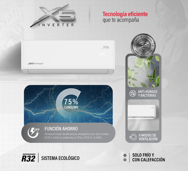 Inverter X32 1 Tonelada solo Frío 220v